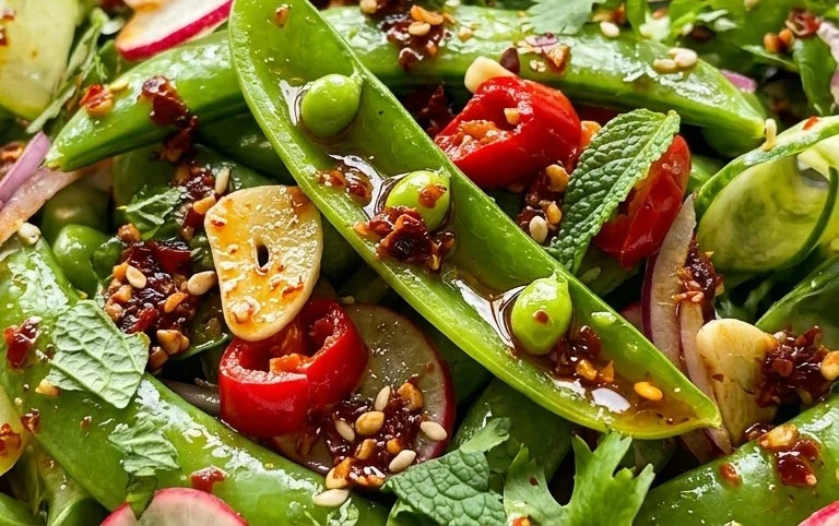 Chili Crisp Snap Pea Salad