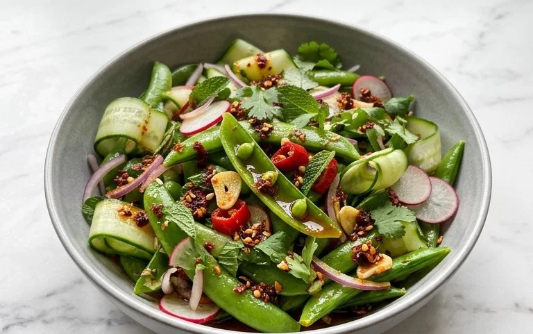 Chili Crisp Snap Pea Salad