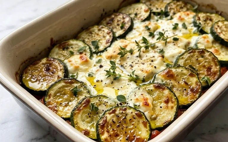 Courgettes feta au four