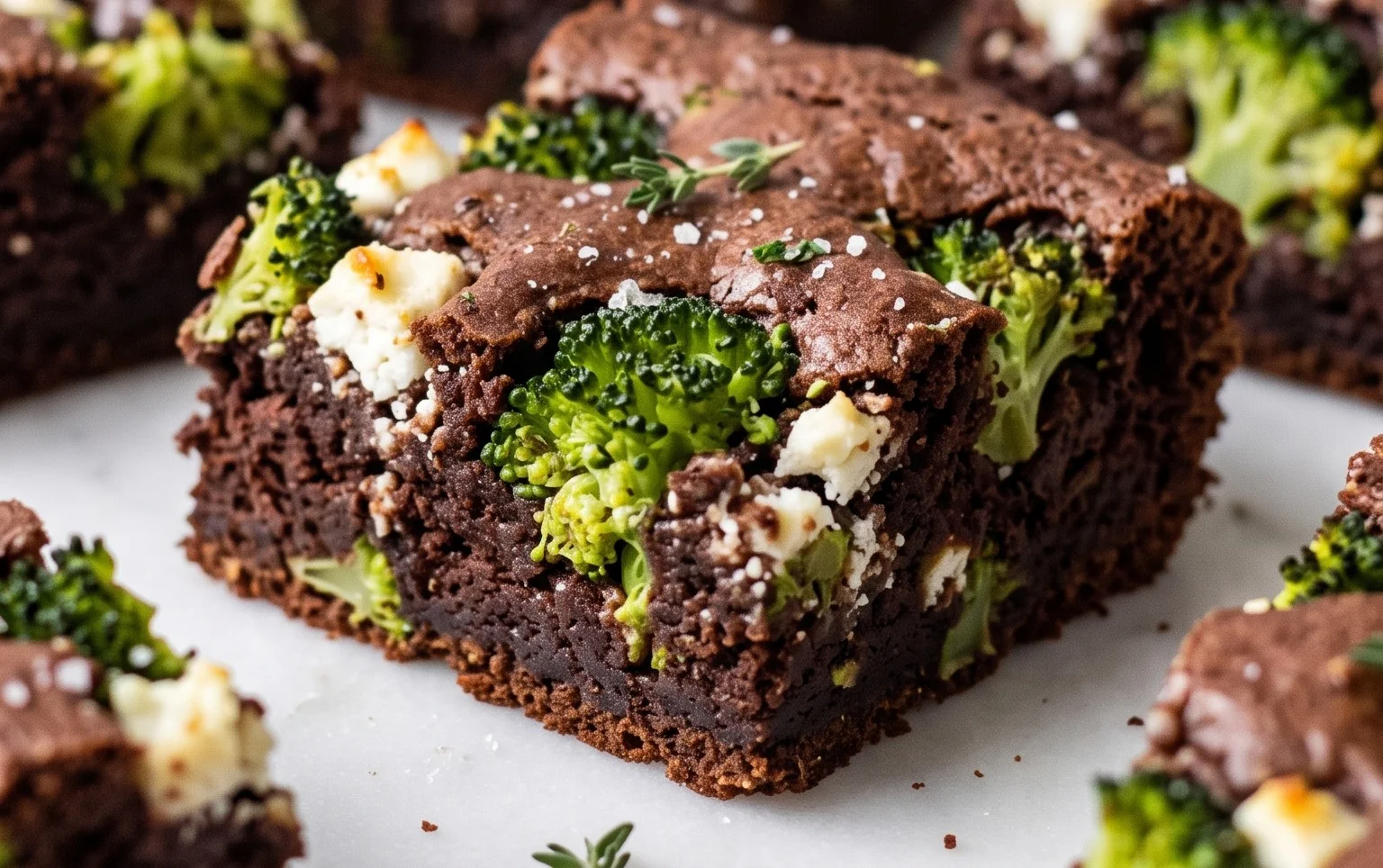 Broccoli and Feta Brownies