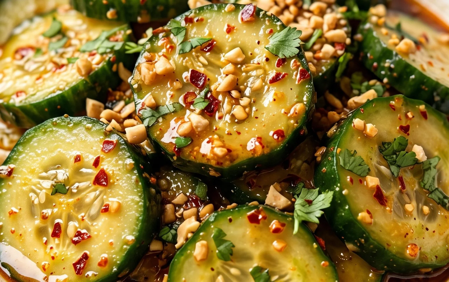 Cucumbers in Spicy Peanut Sauce