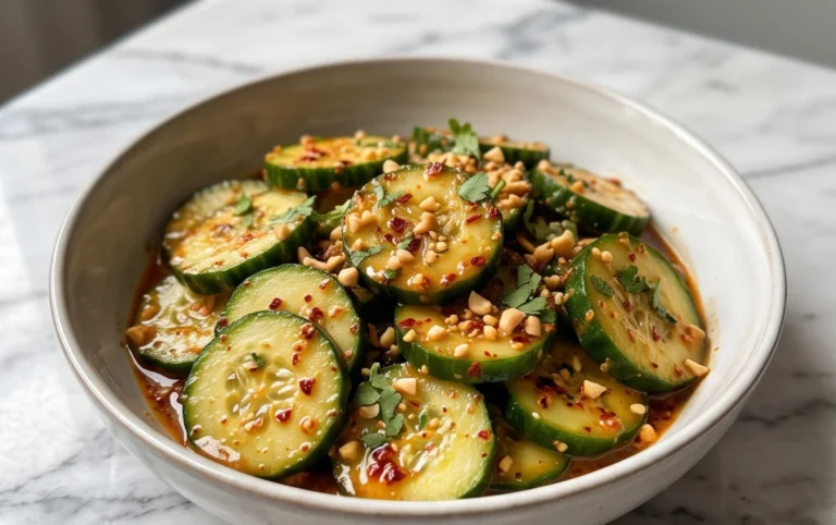 Cucumbers in Spicy Peanut Sauce
