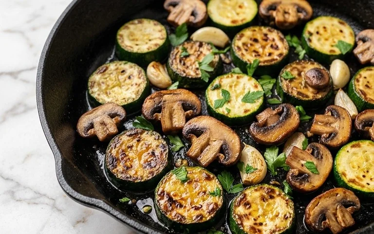 Skillet Zucchini and Mushrooms