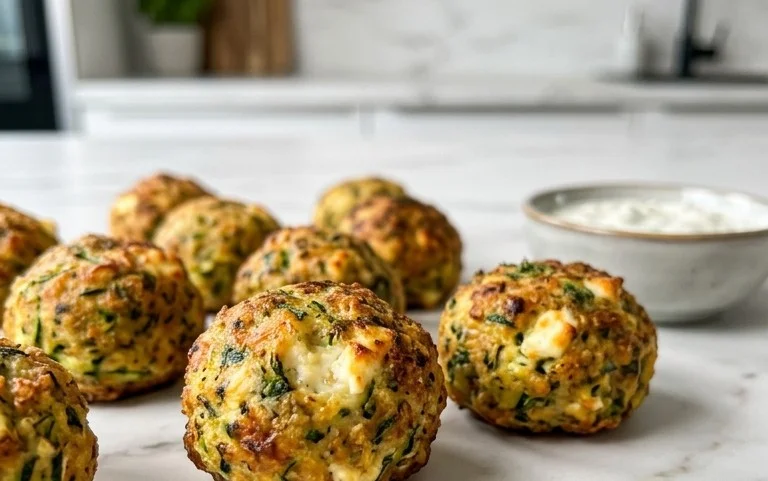 Knusprige Zucchini-Feta-Bällchen aus dem Ofen genießen!