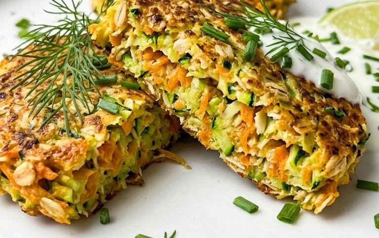 Zucchinipuffer mit Haferflocken und Möhren