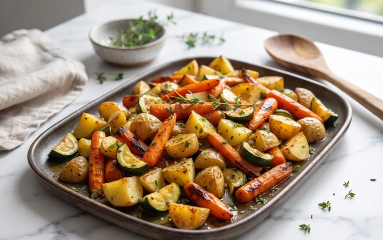 Garlic Herb Roasted Potatoes Carrots and Zucchini