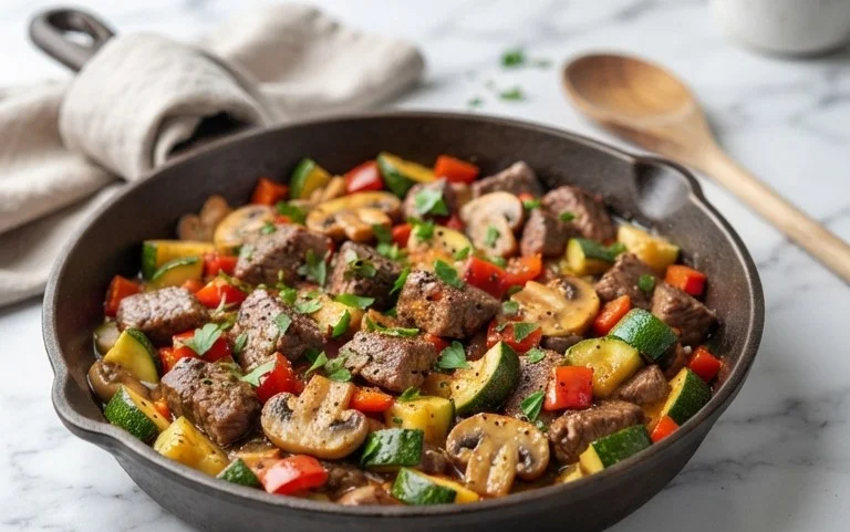 Zucchini-Cbeef hampignonpfanne