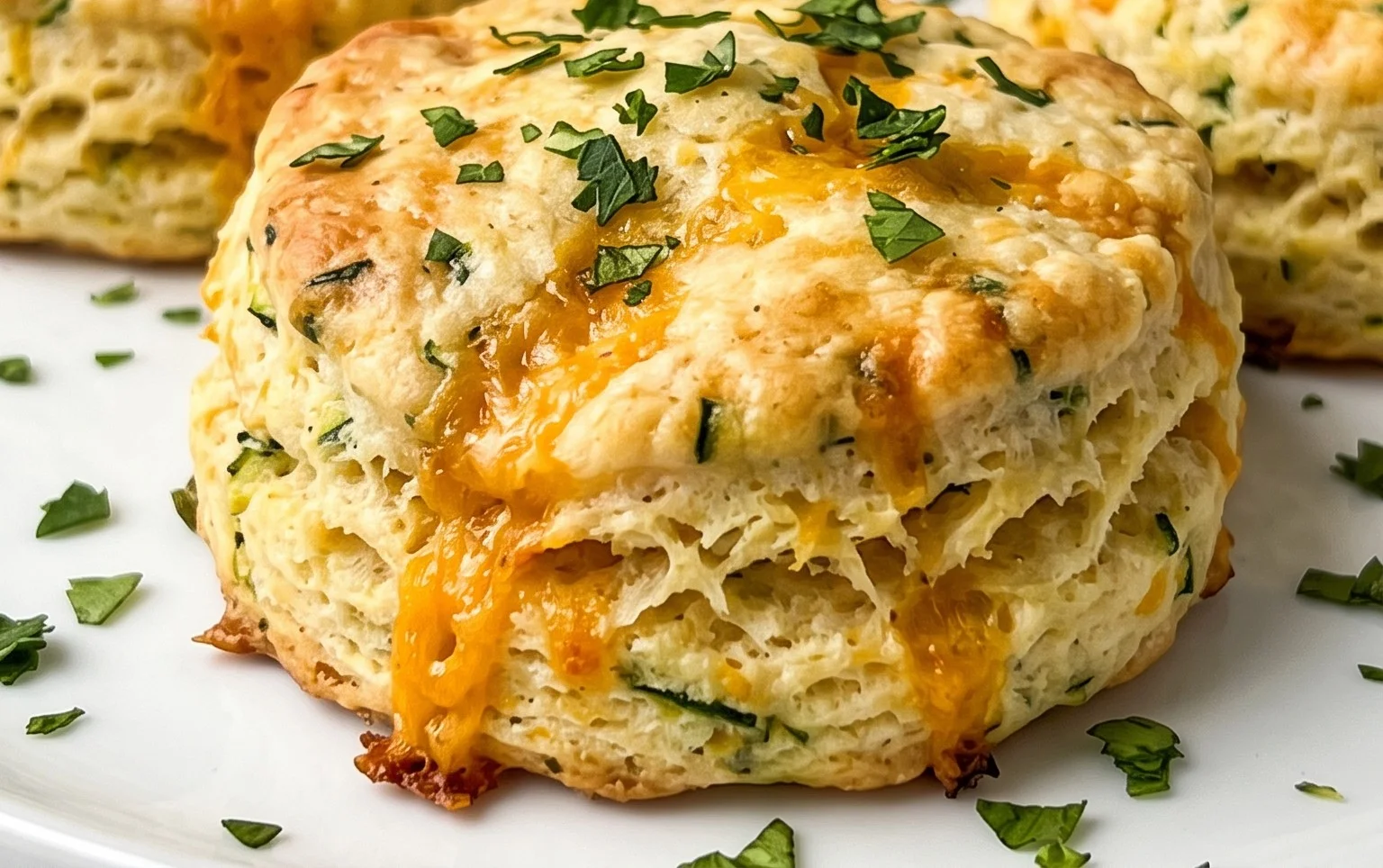 Soft and Tender Zucchini Cheddar Biscuits