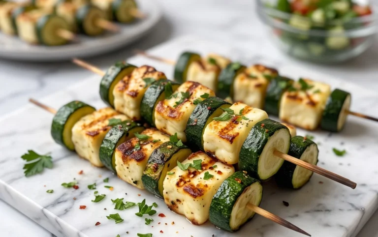 Halloumi Zucchini Spieße Vom Grill: Sommerlich, Lecker & Vegetarisch