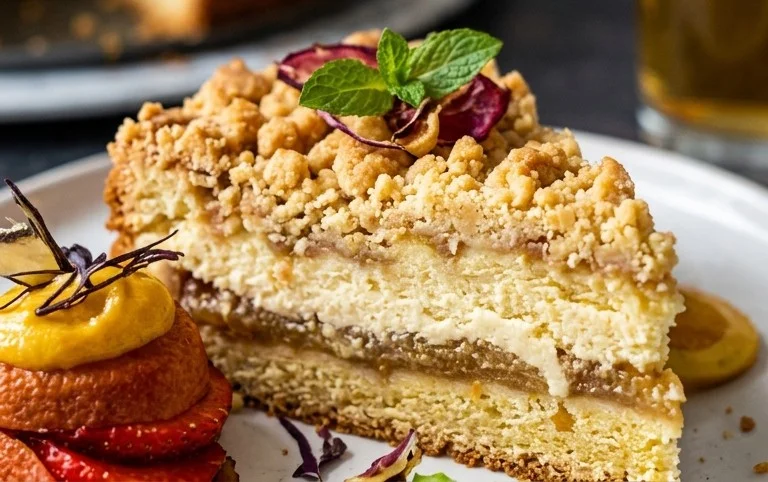 Kleiner Stachelnon-alcoholic beer- Streuselkuchen